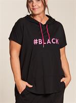 Gozzip Black -  Lizette Hood T-shirt, Sort med pink